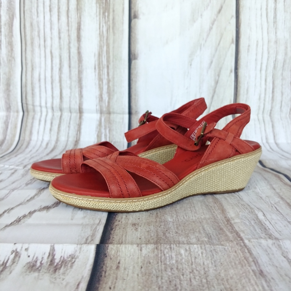 TIMBERLAND | Earthkeepers Red Leather Wedge Sandals